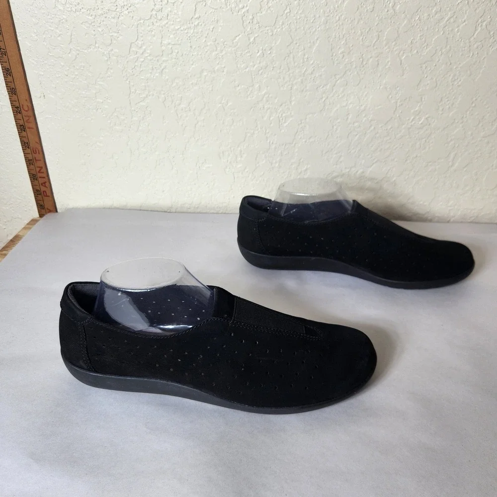 Clarks Collection Cushion Soft Black Slip On Loafers Women 11 W